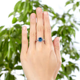 925 Sterling Silver Wedding Engagement Ring 3 Carat Blue Created Diamond Jewelry XFR8211