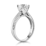 14K White Gold Bridal Wedding Engagement Ring 1.2 Ct Topaz 0.2 Ct Natural Diamond