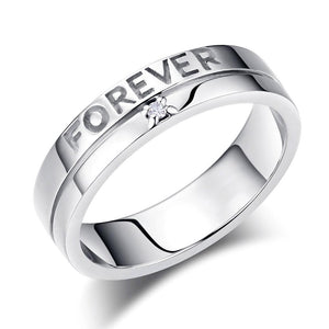 Matching 14K White Gold Forever Men Wedding Band Ring 0.02 Ct Diamonds