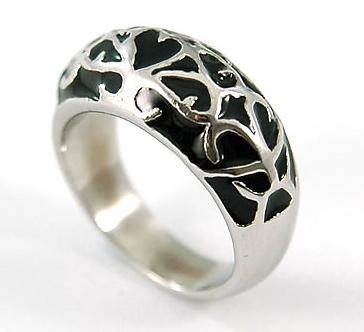 Hip Hop 2 Tone Gothic Style Solid Stainless Ring MR051