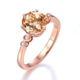 14K Rose Gold Wedding Engagement Ring Peach Morganite 0.038 Ct Natural Diamonds