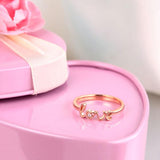 14K Rose Gold 585 Love Wedding Band Anniversary Women Ring 0.01 Ct Diamond  