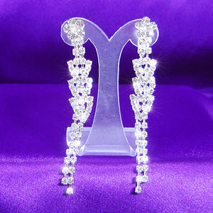 Bridal Queen Dangling Crystal Rhinestone Earrings XE1012