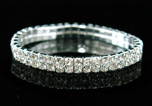 2 Row Wedding Fashion Crystal Rhinestone Bracelet XB902