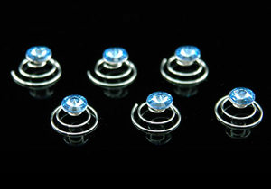 6 pcs X Bridal Blue Austrian Crystal Hair Twists XP1109