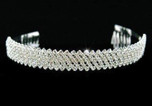 Bridal 7 Row Clear Crystal Rhinestone Tiara XT1181