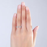 14K White Gold Heart Wedding Band Ring 0.12 Ct Natural Diamonds