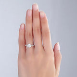 14K White Gold Wedding Engagement Ring 2 Ct Topaz 0.18 Ct Natural Diamonds