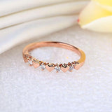 Women Heart 14K Rose Gold Bridal Wedding Band Ring 0.11 Ct Natural Diamonds