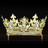 Pageant King / Queen Crown Gold Plated Round Full Circle  XT1829