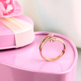 Women 14K Rose Gold Wedding Band Stylish Ring 0.2 Ct Diamond Fine Jewelry
