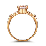 14K Rose Gold Wedding Engagement Ring Peach Morganite Natural Diamonds 