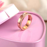 Matching 14K Rose Gold Love Women Wedding Band Ring 0.12 Ct Diamonds
