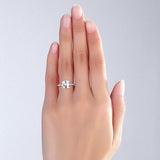 14K White Gold Wedding Engagement Ring 2.5 Ct Topaz 0.12 Ct Natural Diamond