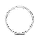 14K White Gold Heart Wedding Band Ring 0.12 Ct Natural Diamonds