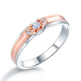 Men's Solid 14K White Gold Rose Gold 2 Tone Wedding Band Men Ring Diamond