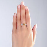 Vintage Style 14K White Gold Engagement Ring 1.2 Ct Citrine Natural Diamonds
