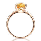 Fine 14K Rose Gold Wedding Promise Anniversary Engagement Ring Yellow Citrine