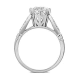 14K White Gold Wedding Engagement Ring 1.2 Ct Topaz 0.1 Ct Natural Diamonds
