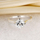 14K White Gold Vintage Wedding Engagement Ring 1.2 Ct Topaz & Natural Diamonds