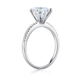14K White Gold Wedding Engagement Ring 2 CT Topaz 0.12 CT Natural Diamond