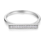 14K White Gold Wedding Band Women Elegant Ring 0.07 Ct Diamond Fine Jewelry