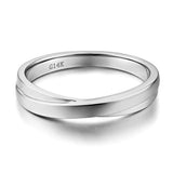 Matching 14K Solid White Gold Men Wedding Band Ring