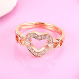 Women 14K Rose Gold Heart Wedding Band Anniversary Promise Ring 0.1 Ct Diamond