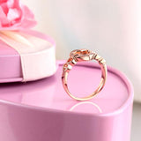 Women 14K Rose Gold Heart Wedding Band Anniversary Promise Ring 0.1 Ct Diamond