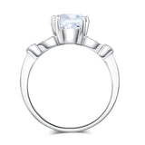 14K White Gold Wedding Engagement Ring 2 Ct Topaz 0.07 Ct Natural Diamonds 