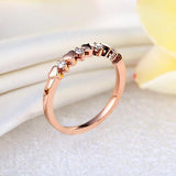 Women Heart 14K Rose Gold Bridal Wedding Band Ring 0.11 Ct Natural Diamonds