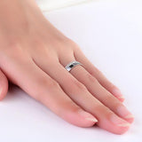 Matching 14K White Gold Love Women Wedding Band Ring 0.12 Ct Diamonds