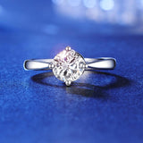 14K White Gold 1 Carat Forever One Moissanite Diamond Wedding Engagement Solitaire Ring 