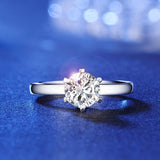 14K White Gold 1 Carat Forever One Moissanite Diamond 6 Claws Wedding Engagement Ring