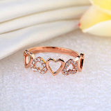 14K Rose Gold Heart Wedding Band Ring 0.12 Ct Natural Diamonds
