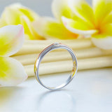 Men 14K White Gold Rose Gold 2 Color Wedding Band Men Ring Diamond