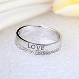 Matching 14K White Gold Love Women Wedding Band Ring 0.12 Ct Diamonds