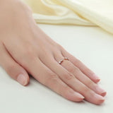 14K Rose Gold Wedding Band Women Ring 0.26 Ct Diamond 585 Fine Jewelry