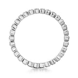 14K Solid White Gold Heart Eternity Wedding Band Stacking Ring 0.33 Ct Diamonds