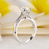 14K White Gold Bridal Wedding Engagement Ring 1.2 Ct Topaz 0.2 Ct Natural Diamond