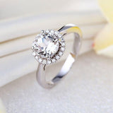 14K White Gold Wedding Engagement Ring 1.2 CT Topaz 0.16 CT Natural Diamonds