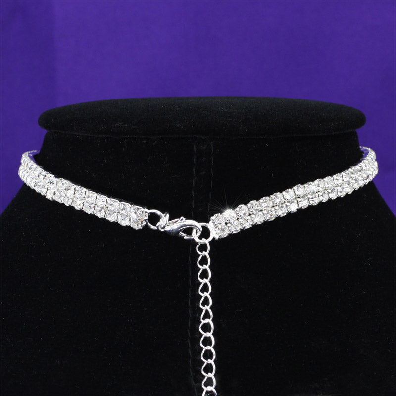 Bridal Wedding 2 Row Stretch Rhinestone Choker XC001 – my-jewels.com