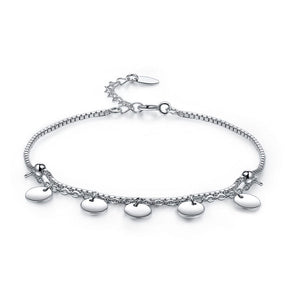 Solid 925 Sterling Silver Bracelet Dangle Circle Fashion Bridesmaid Wedding Gift XFB8021