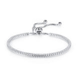 Solid 925 Sterling Silver Bracelet Adjustable Fashion Birthday Bridesmaid Gift XFB8023
