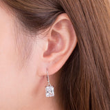 4 Carat Emerald Cut Created Diamond 925 Sterling Silver Dangle Earrings XFE8013
