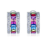 Multi-Color Stones 925 Sterling Silver Earrings Jewelry XFE8131