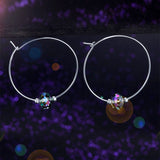Top Quality 925 Sterling Silver Hoop Earrings AB Austrian Crystal Party Birthday Gift XFE8136
