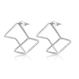 Cube Stud 925 Sterling Silver Earrings Fashion Stylish Jewelry XFE8138
