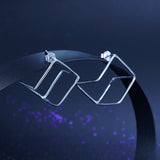 Cube Stud 925 Sterling Silver Earrings Fashion Stylish Jewelry XFE8138