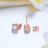 1 Carat Created Diamond Stud Earrings 925 Sterling Silver Rose Gold Plated  XFE8151